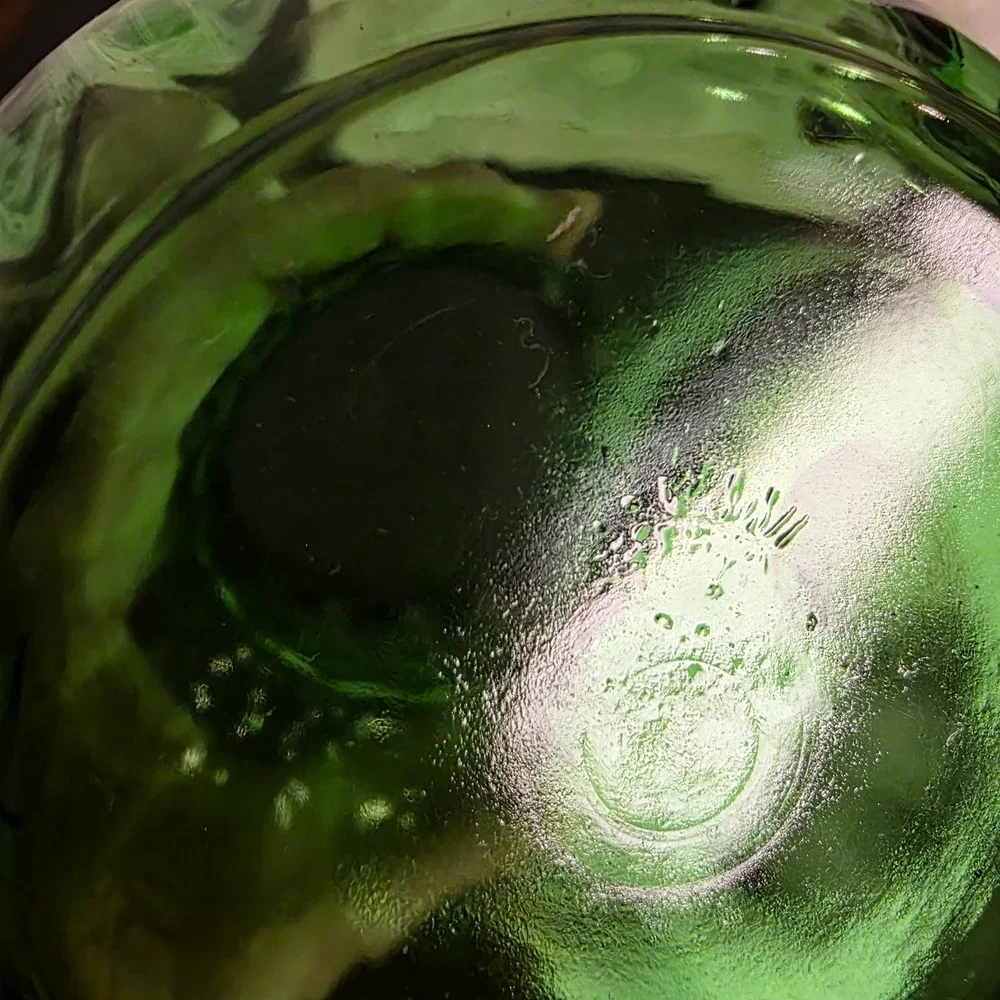 Vintage Green Glass Vase 6.5
